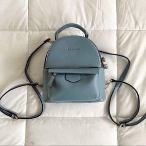 Yearcon Mini Backpack Blue Leather